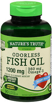 Nature s Truth Odorless Lemon Flavor Fish Oil 1200 MG 360 MG Omega