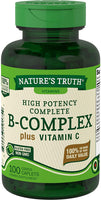 B Complex Vitamins Plus Vitamin C | 100 Caplets | Vegetarian, Non-GMO & Gluten Free | by Nature's Truth
