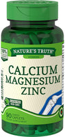 Calcium Magnesium Zinc Supplement | 90 Caplets | Non-GMO, Gluten Free | by Nature's Truth