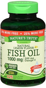 Nature's Truth 1000 Mg Omega-3 Fish Oil Softgels, 125 Count