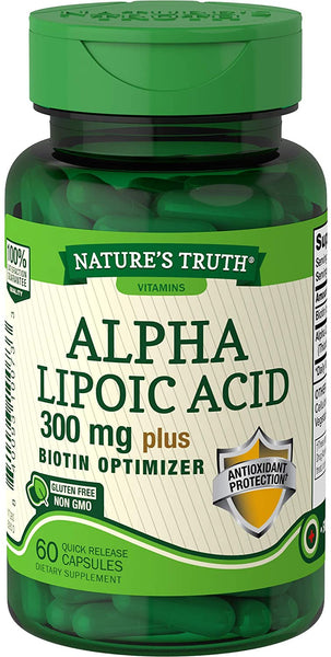 Nature's Truth Alpha Lipoic Acid Plus Biotin Capsules, 60 Count