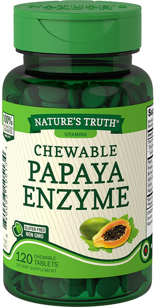 Nature's Truth Chewable Papaya Enzyme 120 Tablets