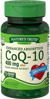 Nature's Truth CoqQ10 400mg | 40 Softgels | Maximum Strength Supplement | Enhanced Absorbtion | Non-GMO, Gluten Free