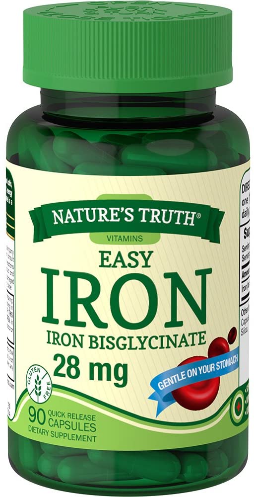 Nature's Truth Easy Iron 28Mg, 90 Count