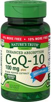 Nature's Truth Enhanced Absorption CoQ-10 100 mg Plus Black Pepper Extract, 50 Count
