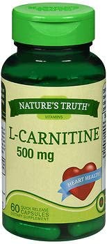 Nature's Truth L-Carnitine 500 mg Dietary Supplement - 60 Capsules