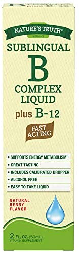 Nature's Truth Sublingual B Complex Liquid Plus B-12 Natural Berry Flavor Liquid - 2 oz