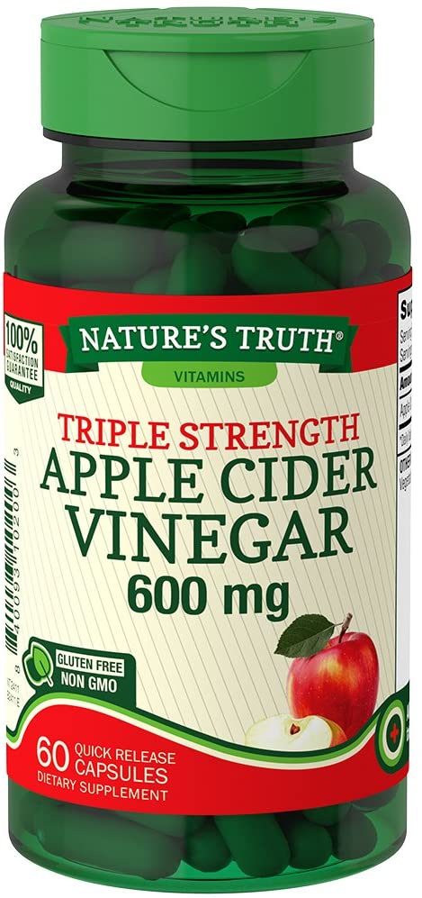 Nature's Truth Triple Strength Apple Cider Vinegar Quick Release Capsules,600 mg,60 ea
