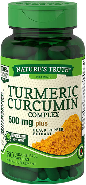Nature's Truth Turmeric Curcumin Complex 500 mg Plus Black Pepper Extract, 60 Count