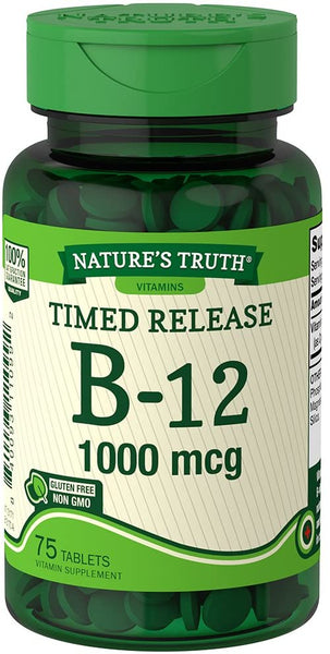 Nature's Truth Vitamin B-12 1000Mcg Time Release Tablets, 75 Count