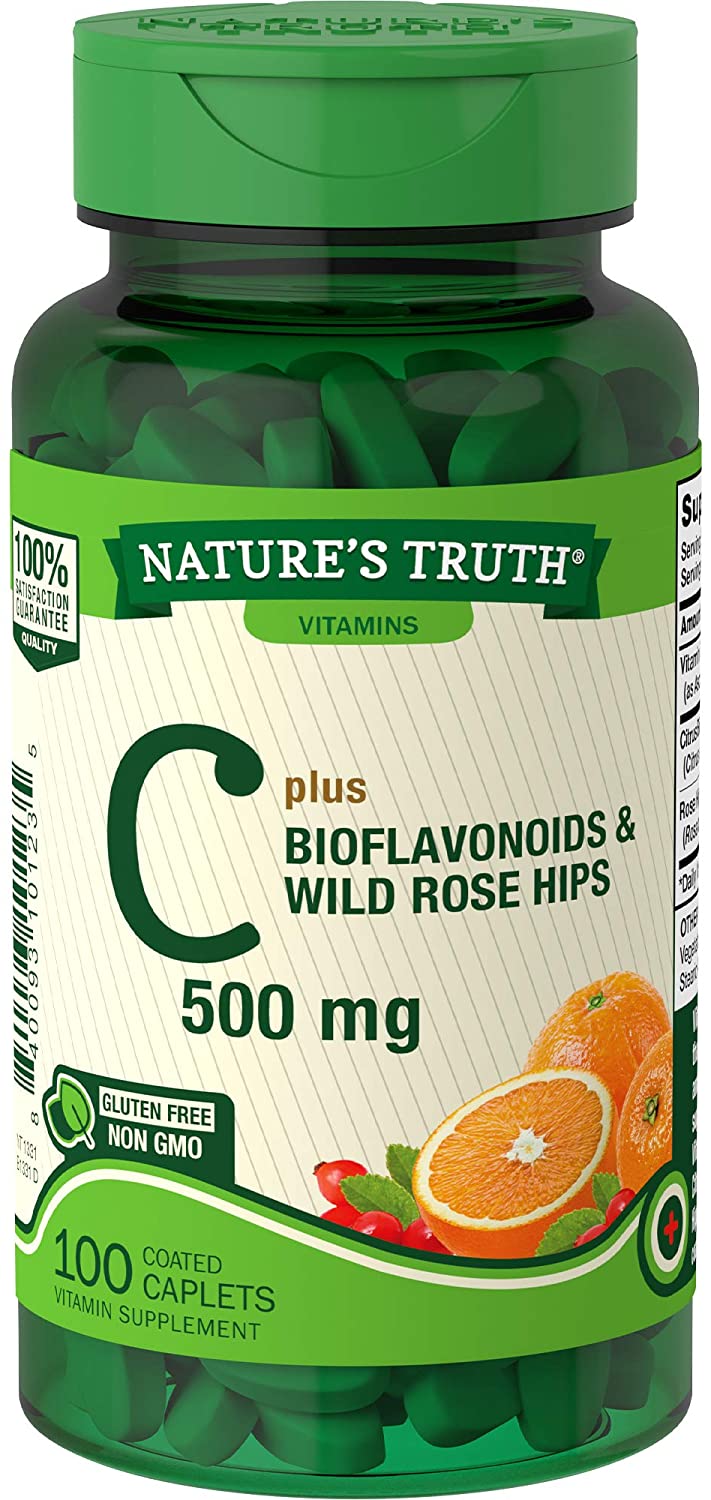 Nature's Truth Vitamin C 500mg with Bioflavonoids & Rose Hips Tablets, 100 Count