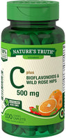 Nature's Truth Vitamin C 500mg with Bioflavonoids & Rose Hips Tablets, 100 Count