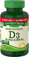 Nature's Truth Vitamin D3, 2,000 IU, Bonus, 250+50 Count