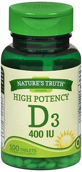 Nature's Truth Vitamin D3, 400 IU, 100 Count