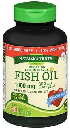 Nature's Truth Vitamins Odorless Fish Oil 1000 mg Lemon Flavor - 110 Softgels
