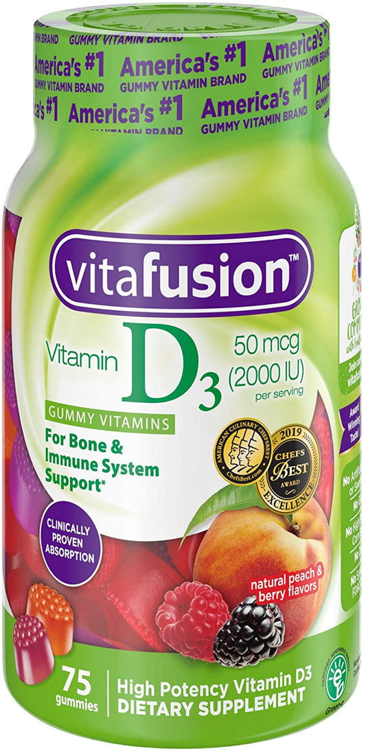 Vitafusion Vitamin D3 Gummy Vitamins, 75ct