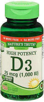 Vitamin D3 1000 IU | 300 Softgels | High Potency D | Non-GMO, Gluten Free, Soy Free | by Nature's Truth